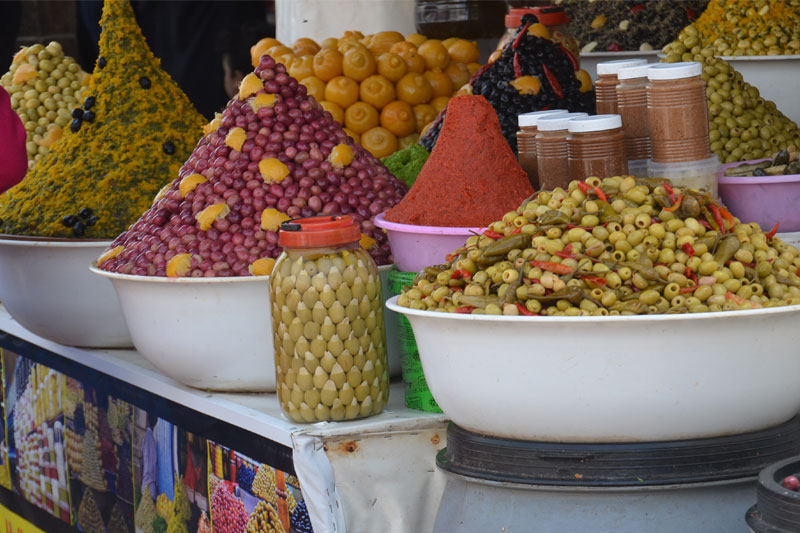 Alyvuogės, turgus, Marokas