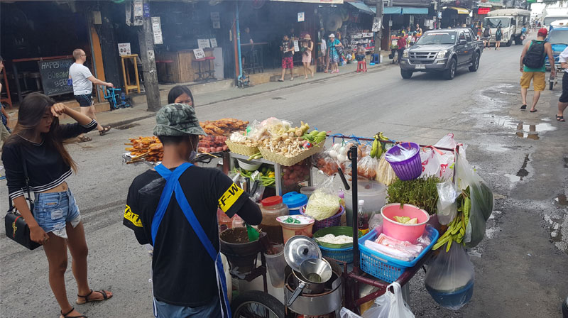 Tailando gatvės maistas, maisto prekystalis, tailandietis, gatvė